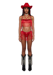 Rave Rodeo Cowgirl Costume - Red
