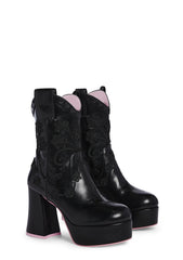 Follow The Sunset Cowboy Boots - Black