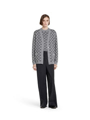 Gucci Gray And Black Reversible GG wool Jacquard Top Featuring Iconic GG Pattern #332622