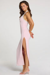 Modal Lace-Trim Maxi Dress In Baby Pink