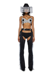 Giddy Up Rhinestone Cowgirl Costume - Black