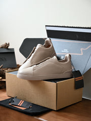 Zegna Top-quality Version Deerskin Triple Stitch™ Sneakers #395153
