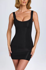 Modal Lace-Trim Bodycon Mini Dress In Black