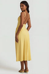 Modal A-Line Midaxi Dress In Pastel Yellow