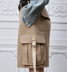 DIOR Cargo Shorts Beige Cotton Gabardine #386026