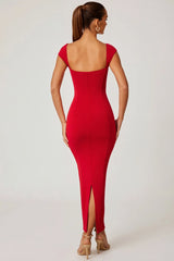Sweetheart Neckline Maxi Dress In Red