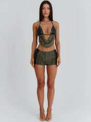 Braidy Crop Top Khaki