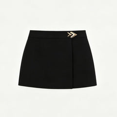 Valentino Wool Crepe With Metallic Embellishments Skirt#386261