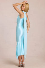 Scarf-Detail Midaxi Dress In Aquamarine