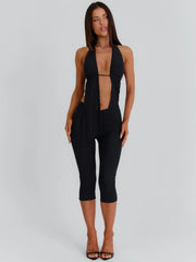Abby Capri Jumpsuit Black