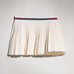 GUCCI GG Extra Fine Cotton Jacquard Polo Shirt and Miniskirt in Ivory #386527
