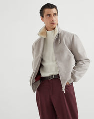 Brunello Cucinelli Men's Fall/Winter Solid-Color Cashmere Lapel Pilot Jacket Loose-Fit Long-Sleeve Outerwear Ngvp #2713