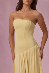 Jersey Strapless Gown In Butter