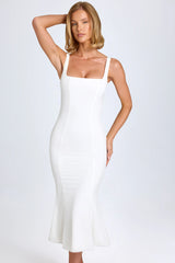 Lace-Trim Midaxi Dress In White