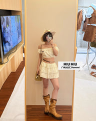 MiuMiu Cotton Triangle Cutout Top #386413