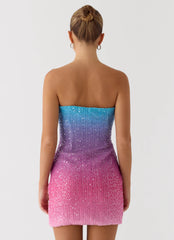 Step Closer Sequin Knit Mini Dress - Disco Ombre