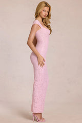Sweetheart-Neck Maxi Dress In Blossom Pink