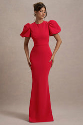 Love Letters | Red Puff-Sleeve Maxi Dress