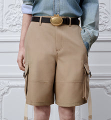 DIOR Cargo Shorts Beige Cotton Gabardine #386026