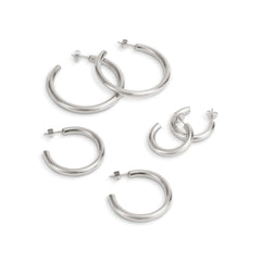 Lior 3 Pair Earring Set Silver