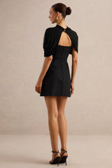 Veda | Black Square-Neck Mini Dress