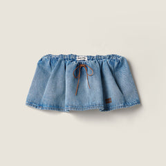 MiuMiu Navy Cropped Washed Denim Jacket and Miniskirt #386265