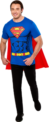 Adult Superman Costume Shirt with Cape