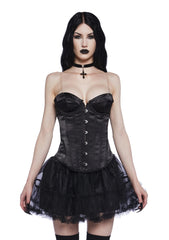 Spooky Nights Strapless Corset Top - Black