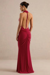 Lyrielle | Red Halter-Neck Maxi Dress