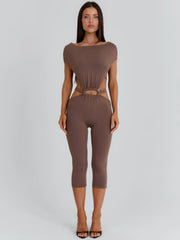 Bibiana Capri Jumpsuit Brown