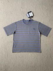 PRADA Periwinkle Lime Striped Cotton Jersey T-shirt #386537