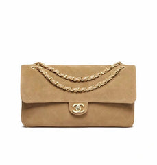 Chanel 2026 Spring/summer Maxi Clutch Bag Brown Suede With Metal Chain Stylish And Elegant Handbag Bags #196600