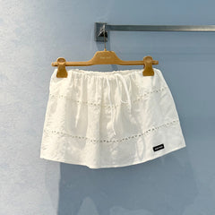 MiuMiu Triangle Cotton Hollow Skirt #386415