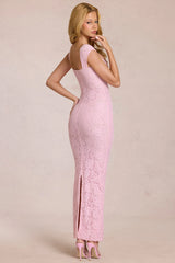 Sweetheart-Neck Maxi Dress In Blossom Pink