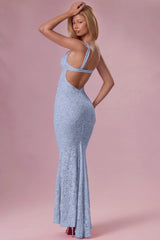 Lace Sweetheart-Neck Gown In Sky Blue