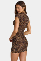 Cut-Out Mini Dress In Leopard
