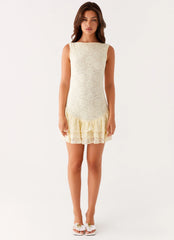 Manuka Ruffle Mini Dress - Yellow