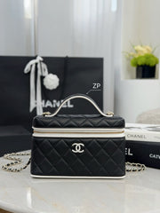 Chanel 26 New Arrival Black And White Panda Colour-block Lunch Bag Colour-block Make-up Bag Diamond-quilted Chain-strap Handbag Lady Bags AP5240 #84323A