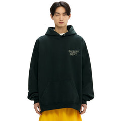 Gallery Dept. Men's And Women's Spring/fall Fashion Casual Retro Hooded Pullover Long Sleeve Logo Sweatshirt With Letter Print Fleece Lining Sweatshirt #79267