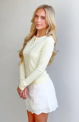 Ayla White Broderie Mini Skort