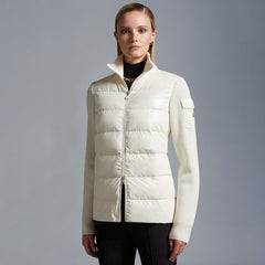 Moncler Cardigan Women's Ski Solid Color Snow Mountain Stand Collar Wool Goose Down Down Jacket#333081