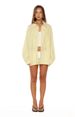 James Yellow Stripe Button Up Long Sleeve Shirt