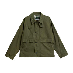 Barbour Men's Spring/Fall Fashion Classic Solid Color Lapel Single Breasted Waterproof Polyester Blend Fabric Casual Oversized Jacket #79495