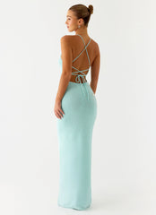 Amaya Knit Maxi Dress - Aqua
