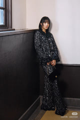 Chanel 25A Women's Advanced Handicraft Series Lace and Velvet Spliced Cropped Jacket #333009