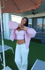 Sorbet Pink Chunky Cardigan