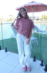 Alba Pink Stripe Oversized Tee