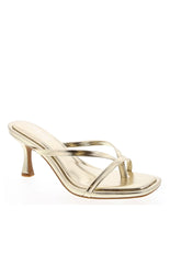Girls Night Gold Strap Kitten Heels