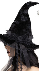 Dark Lolita Velvet Witch Hat - Image 2