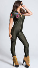Sexy Top Gun Flight Suit Costume - Image 2